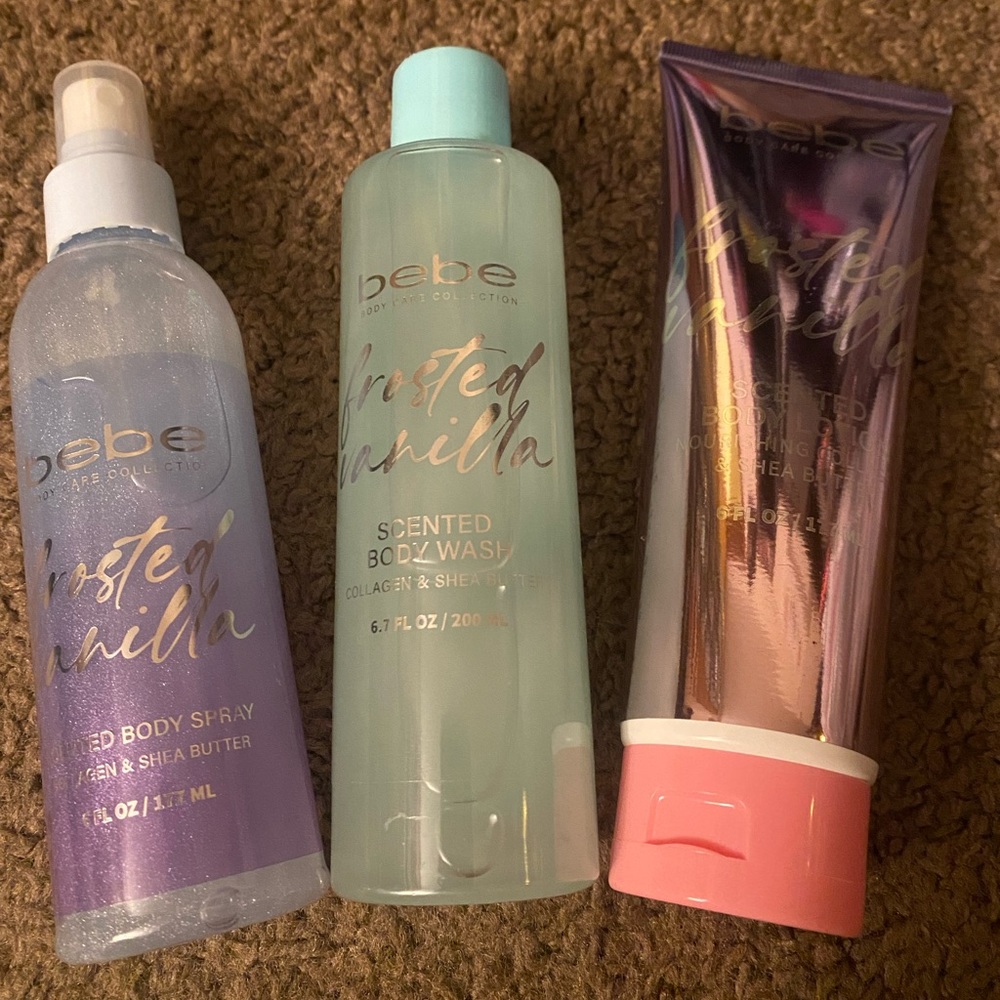 Bebe frosted vanilla skincare set